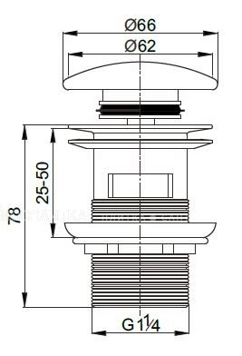 Донный клапан для раковины Cezares CZR-SAT7-NERO матовый черный - изображение 2