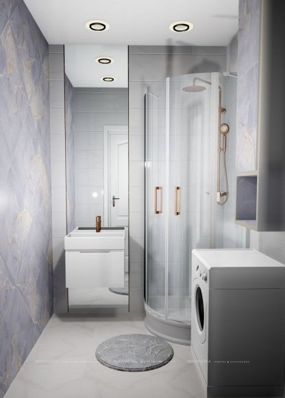 Дизайн Ванная в стиле Современный в белом цвете №12305