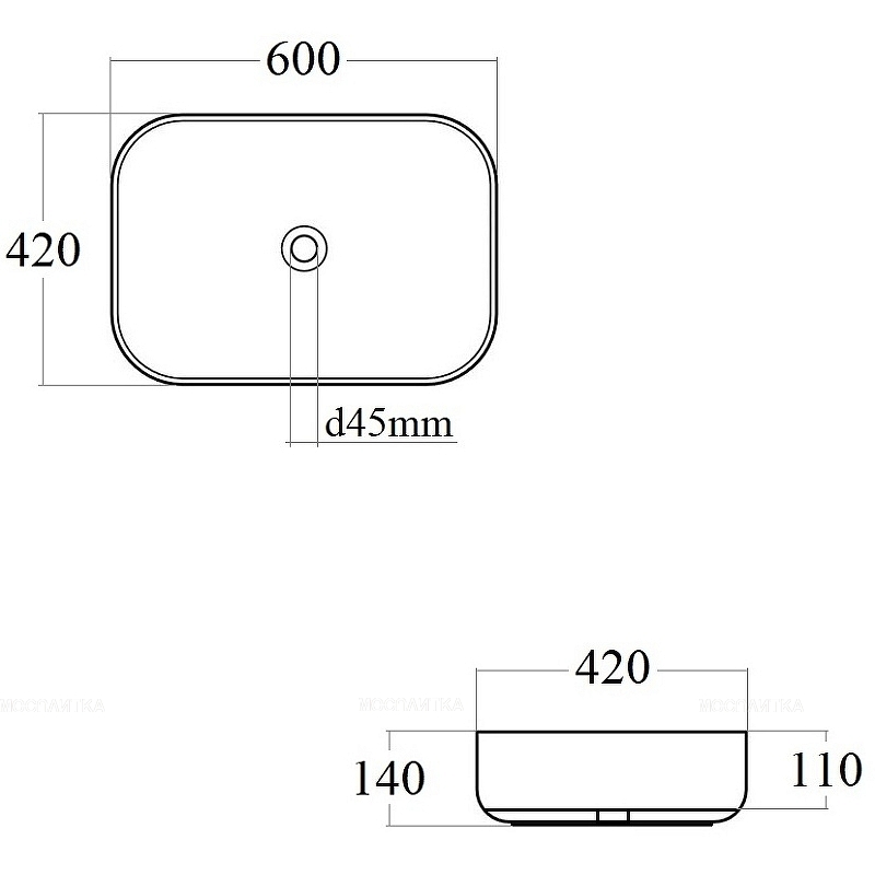 Раковина Bond Cube 60 см S54-600 белый глянец - изображение 8