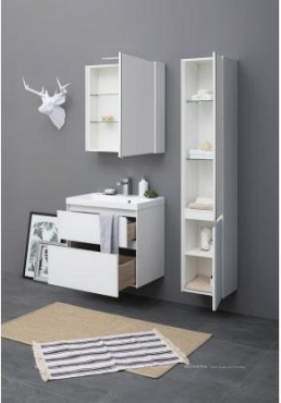 Комплект мебели для ванной Aquanet Гласс 80 белый - 18 изображение