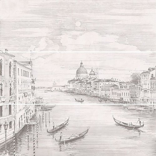 Керамическая плитка Kerama Marazzi Панно Город на воде Venice панно (3 части) 75х75
