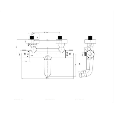 Смеситель Omnires для ванны термостатический (хром), Y1236/NCR - 2 изображение