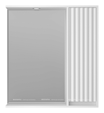 Зеркальный шкаф Brevita Balaton 75 см BAL-04075-01-П правый, с подсветкой, белый - 2 изображение