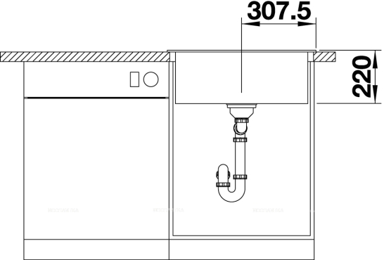 Кухонная мойка Blanco Pleon 6 525953 черный матовый - 13 изображение