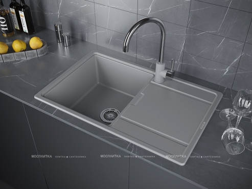 Мойка кухонная Paulmark Flugen PM217850-GRM серый металлик - 3 изображение