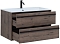 Комплект мебели для ванной Aquanet Lino 90 см, черная, коричневая - изображение 7
