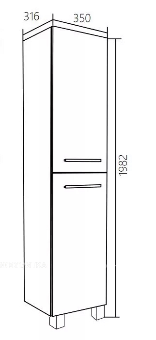 Шкаф-пенал 1Marka Соната 35 см У78468 белый - изображение 3