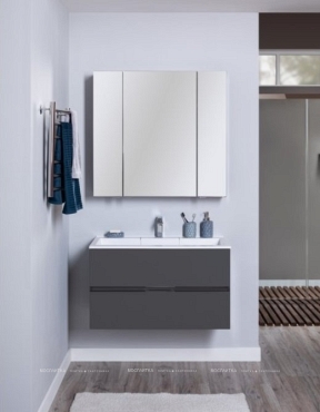Комплект мебели для ванной Aquanet Алвита 90 серый антрацит - 15 изображение