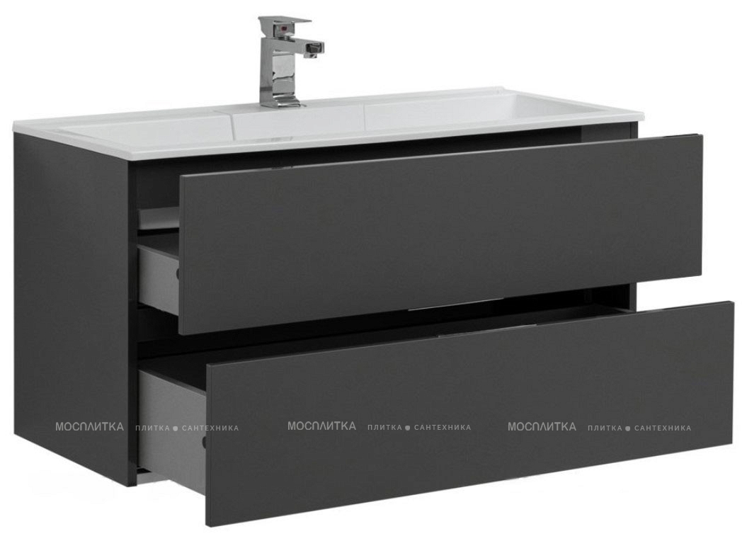 Комплект мебели для ванной Aquanet Алвита 100 серый антрацит - изображение 8