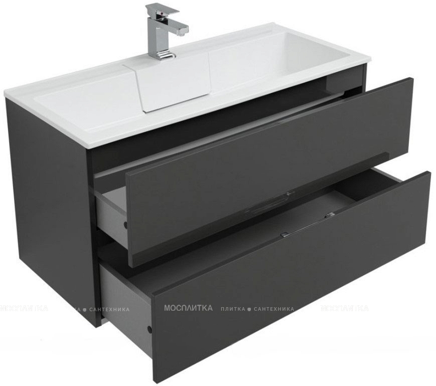 Комплект мебели для ванной Aquanet Алвита 100 серый антрацит - изображение 9