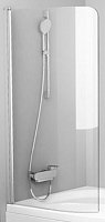 Шторка на ванну Ravak CVSK1 ROSA 140/150 L сатин+ транспарент, серый