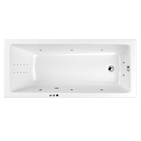 Акриловая ванна 180х80 см Whitecross Wave Slim Smart Nano 0111.180080.100.SMARTNANO.CR с гидромассажем