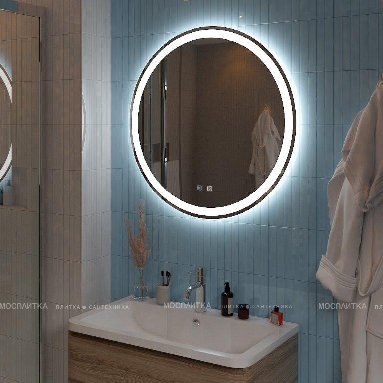 Зеркало BelBagno 70 см SPC-RNG-700-LED-TCH-SND с подсветкой, голосовым управлением и подогревом - изображение 8
