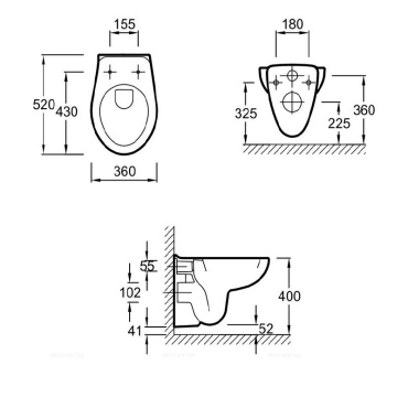 Комплект подвесной унитаз Jacob Delafon Brive E21733RU-00 с сиденьем микролифт + система инсталляции с кнопкой смыва хром - 5 изображение