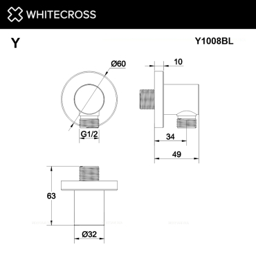 Шланговое подключение Whitecross Y black Y1008BL матовый черный - 3 изображение
