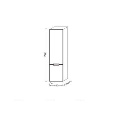 Шкаф-пенал Jacob Delafon Reve 50 см, EB1141 дымчатый, петли слева - 2 изображение