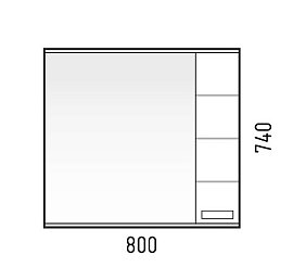 Зеркальный шкаф Corozo Денвер 80 см SD-00000532 с подсветкой, белый