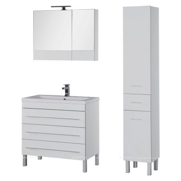 Комплект мебели для ванной Aquanet Верона 90 белый напольный 3 ящика - 4 изображение