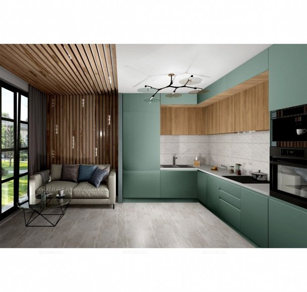 Дизайн Кухня в стиле Современный в зеленом цвете №12620