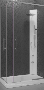 Душевая панель Kolpa-San Kerrock Minimalist 3F, Graphite-9070 черный, с изливом для ванны - 3 изображение