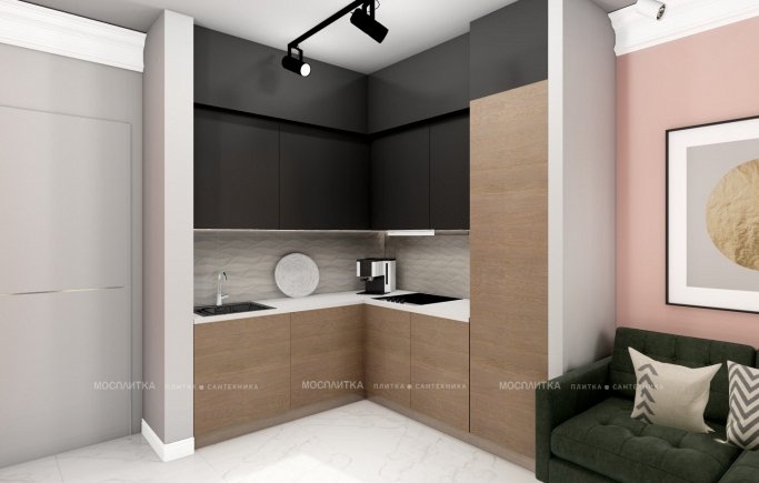 Дизайн Кухня в стиле Современный в черном цвете №12830 - 8 изображение