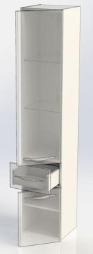 Шкаф-пенал для ванной Aquanet Ирвин 35 R белый - 4 изображение