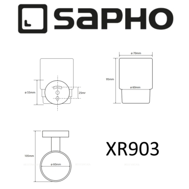 Стакан Sapho X-Round XR903 хром - 3 изображение