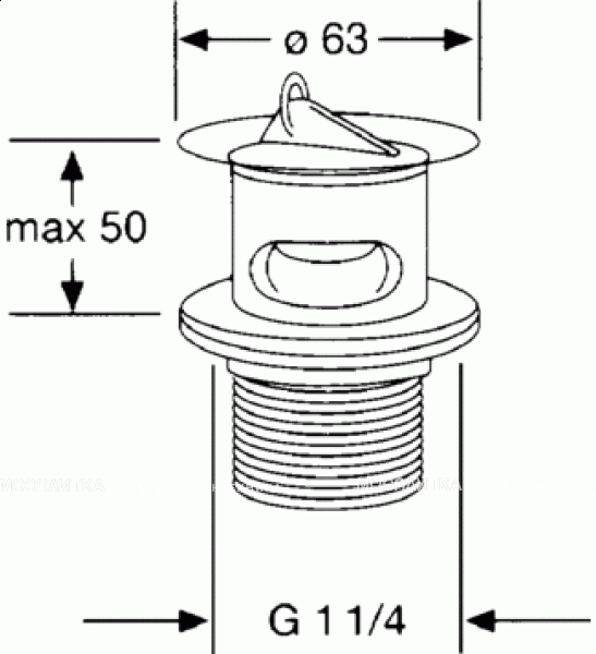 Донный клапан для раковины Kludi 1042705-00 - изображение 2