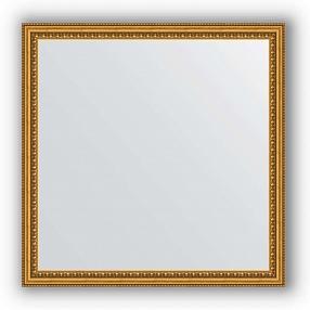 Зеркало в багетной раме Evoform Definite BY 1022 72 x 72 см, бусы золотые