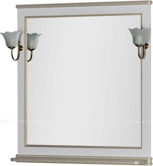 Зеркало Aquanet Валенса 90 00182651 белый краколет / золото - изображение 4