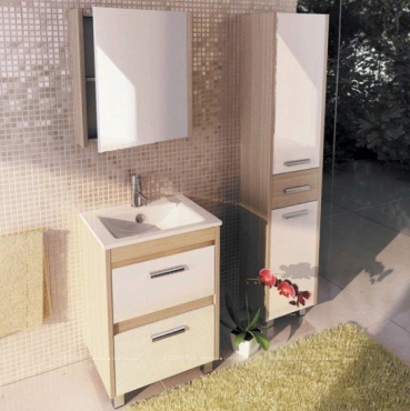 Шкаф-пенал Comforty Тулуза 40 R белый глянец/сосна лоредо - 3 изображение