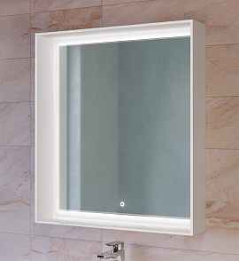 Зеркало Raval Frame Fra.02.75/W, 75 см, с подсветкой, белое
