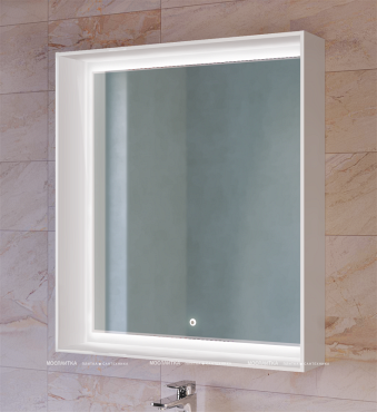 Зеркало Raval Frame Fra.02.75/W, 75 см, с подсветкой, белое - 2 изображение