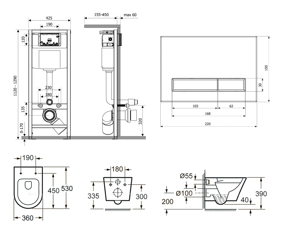 Комплект подвесной безободковый унитаз Lavinia Boho Biore Rimless, микролифт, 77050183 - изображение 8