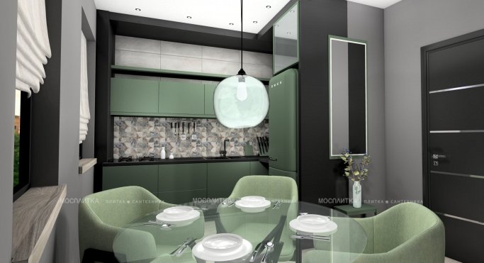 Дизайн Кухня в стиле Современный в бежевом цвете №12754 - 5 изображение