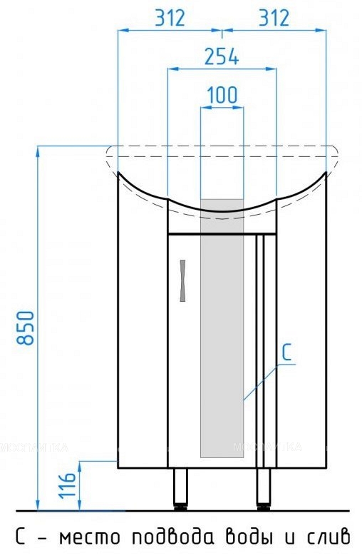 Тумба с раковиной Style Line Веер угловая, ЛС-00000092 - изображение 3