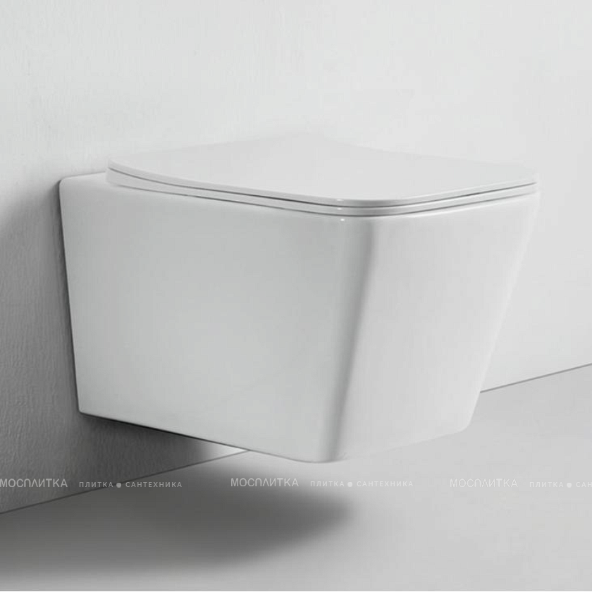 Унитаз подвесной безободковый Bond F04-10 с крышкой-сиденьем микролифт, белый - изображение 3
