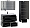 Комплект мебели для ванной Aquanet Верона 100 черный подвесной 2 ящика - 4 изображение
