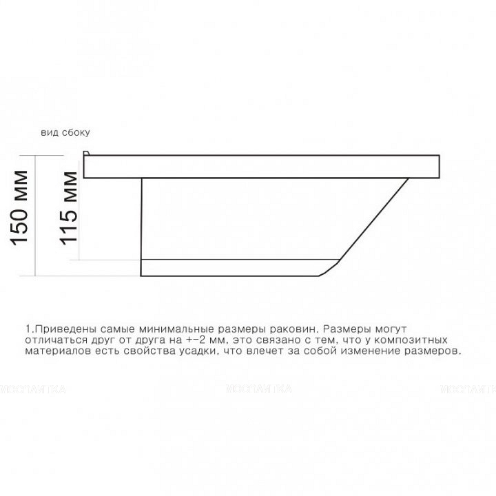 Раковина СаНта Classic 100 литая мраморная - изображение 2
