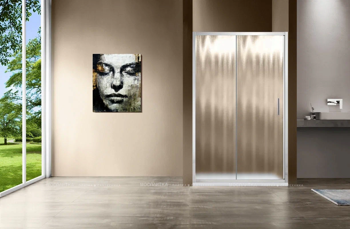 Душевая дверь Vincea Garda 115x190 см, VDS-1G115CH, профиль хром, стекло рифленое - 3 изображение