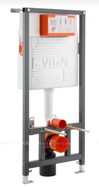 Комплект безободкового унитаза VitrA Sento Hygiene 9830B003-7207, кнопка глянцевый хром - изображение 2