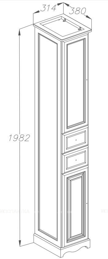 Шкаф-пенал Opadiris Риспекто 30 R белый матовый - изображение 7