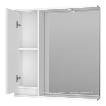 Зеркальный шкаф Brevita Balaton 80 см BAL-04080-01-Л левый, с подсветкой, белый - 4 изображение