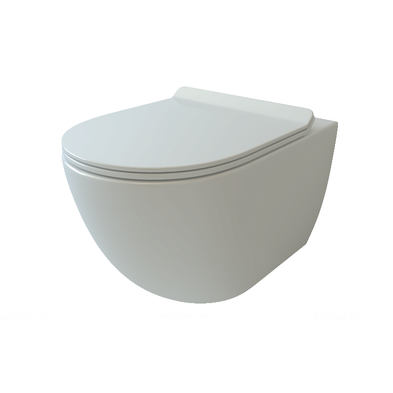 Унитаз подвесной безободковый beWash Lusso BKWHR004550 с крышкой-сиденьем микролифт, белый глянец - изображение 11