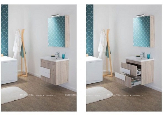Комплект мебели для ванной Aquanet Мадейра 60 дуб кантри - 12 изображение
