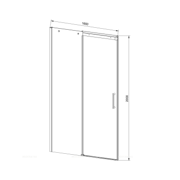 Душевая дверь Vincea Dice 160, хром, стекло прозрачное VDS-4D160CL - 3 изображение