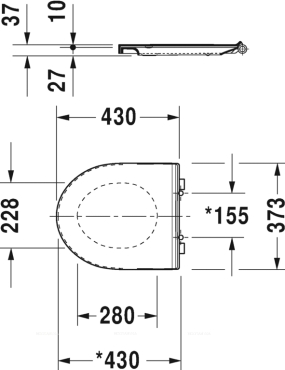 Комплект Duravit DuraStyle Basic Rimless 45620900A1 подвесной унитаз + инсталляция 8010-1000(T02-2113) - 8 изображение
