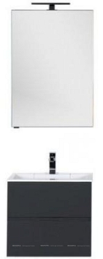 Комплект мебели для ванной Aquanet Алвита 60 серый антрацит - 2 изображение