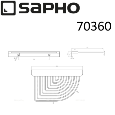 Полка Sapho Smart 70360 хром - 3 изображение