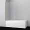 Шторка для ванны Wasserkraft Aisch 80х140 см 55P01-80 Fixed профиль золото, стекло прозрачное - 2 изображение